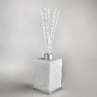 3SC Baster Square Ароматический диффузор настольный 8хh15-30х8 см с основанием, цвет алебастр/хром