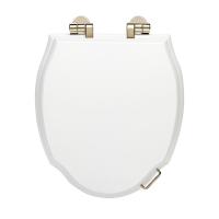 Devon Westminster Сиденье для унитаза из мдф, цвет: белый лакированный/петли золото светлое (микролифт)