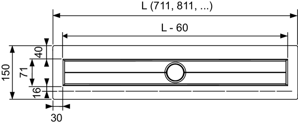 TECE Канал дренажный, 1500 мм. 