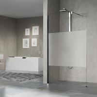 NOVELLINI GIADA H Душевое ограждение 1170-1185х1950 мм., с свободным входом, с настенным кронштейном, стекло прозрачное, профиль черный матовый