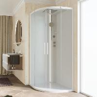 NOVELLINI GLAX Душевая кабина 1000х1000х2240 мм., Standart с крышей , смеситель термостатический, отделка белая матовая, стекла прозрачные