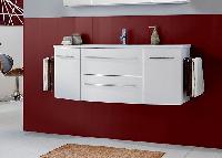 Marlin 3040city, тумба под керамическую раковину 120 см (2 ящика, 2 двери), цвет белый глянец