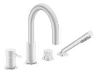 Смеситель врезной на борт ванны UNO Matt White