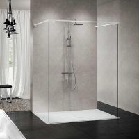 NOVELLINI KUADRA HF Душевое ограждение 1540х2147 мм., с свободным входом, с полкой, стекло прозрачное, профиль белый матовый