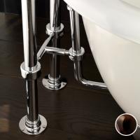 Devon Патрубок тройной декоративный для фиксации ножек смесителя и слив-перелива, цвет: античная медь