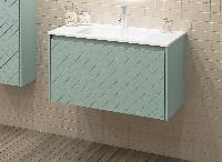 IBX DIAMANTE, тумба под раковину 80 см, 1 ящик наружный/1 ящик внутренний, цвет антрацит матовый лак