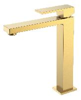 Смеситель для умывальника высокий QUBIC Matt Gold