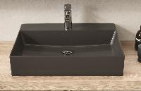 Puris Aspekt, накладная керамическая раковина Squared 600 мм, цвет карбон