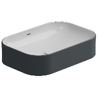 Раковина накладная биколор 60x42 см GSG Ceramic Design Easy EALAVTP60BI000/028, White/Ebano Matt