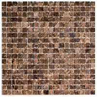 pixmosaic PIX 304 Dark Emperador, чип 15x15 мм, сетка 305х305x4 мм, Полированная