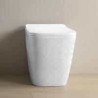 ARTCERAM A16 Унитаз напольный 360х520 мм., приставной, безободковый, в комплекте с крепежом, цвет белый глянцевый, декор Cementina