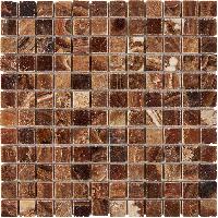 pixmosaic PIX 206 Caramel onyx, чип 23x23 мм, сетка 305х305x8 мм, Полированная
