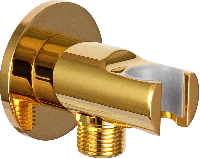 Держатель ручного душа с подключением шланга Remer 337MDO, золото глянцевое