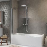 NOVELLINI AURORA Шторка на ванну 750х1500 мм., профиль хром, стекло прозрачное (СПЕЦцена со склада!)