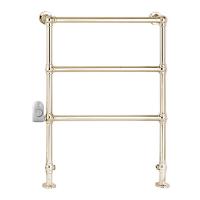 DEVON&DEVON BACCUS 4 Полотенцесушитель электрический 740х952x157 мм., термостат (белый) слева, цвет светлое золото