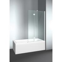 VismaraVetro Шторка на ванну PV 54х150Hсм, размер 90-92(50+40)см, DX (правая), стекло Transparent 04, Bright Silver 21, петли С67 внутр. открытие, TPA