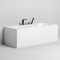 Salini FABIA Ванна пристенная 1800x800x600мм, овальная чаша, донный клапан, сифон белый,  слив-перелив, мат-л: S-Sense, глянцевый