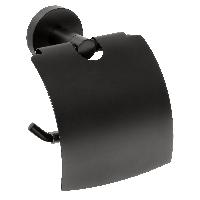 Держатель DARK для туалетной бумаги с крышкой 140x155x80мм, черный