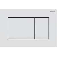 Geberit Sigma20 Клавиша для двойного смыва, квадратная: белый матовый лак, легкоочищ. покр., декор. полоски: глянцевый хром (бывшая Sigma30)