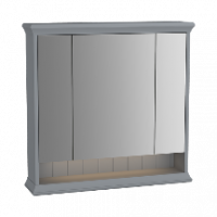 Зеркальный шкаф Valarte 80 см  с LED подсветкой, цвет серый матовый