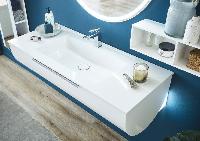 Puris Rounds, тумба под раковину (1 ящик) 1220 мм, цвет белый высокоглянцевый