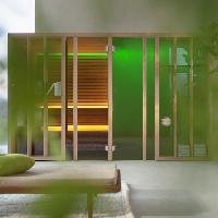 Effegibi Yoku SH Shelf Сауна&Хаммам 342x170h214см, пристенная, цвет: сауна чёрный орех/Calacatta Gold Extra