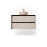 Visobath Indico, комплект: тумба 100см + столешница + раковина, цвет бежевый матовый лак (Cotton-Valenti)