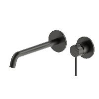 Newform XT Внешняя часть смесителя настеного монтажа для раковины с длинным изливом без донного клапана, цвет:  carbon satin