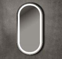 Xpertials Olek Led Capsula, овальное зеркало Led 45х90 см: датчик подсветки с диммером, профиль черный матовый