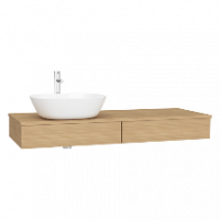 Модуль 120 см под раковину с выдвижным ящиком, левосторонний, дуб (необходимо дополнительно заказывать столешницу и накладную раковину)