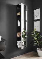 Puris Rounds, высокий шкаф (1 зеркальная дверь) 400 мм правый, цвет белый высокоглянцевый