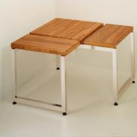 Eﬀegibi Linea Alu Угловая скамейка 76x76x Н:45см, отделка: тик