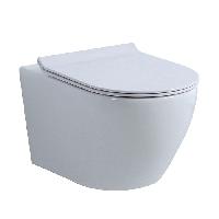 NEMO 817B-3 Подвесной БЕЗОБОДКОВЫЙ унитаз 560*360*350, c сиденьем Soft close, цвет-белый