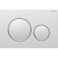 Geberit Sigma20 Клавиша для двойного смыва, круглая: лакированный матовый хром, легкоочищ. покр., декор. кольца: глянцевый хром (замена 115.882.KN.1)