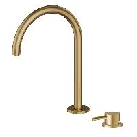 Newform X-Steel 316 Смеситель для раковиныс монтажом на борт и управлением, цвет:  PVD Br. Gold