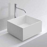 MILLDUE  Раковина  STEP 45_21 накладная из CRISTALPLANT ,63х38х21 см, без отв для смесителя, цвет белый матовый