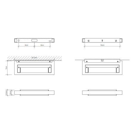 Decor Walther Slim 20 Светильник настенный 20x7x2см, 1x R7S 118 mm max. 100W, цвет: хром ЗАКАЗ ПО ЗАПРОСУ 
