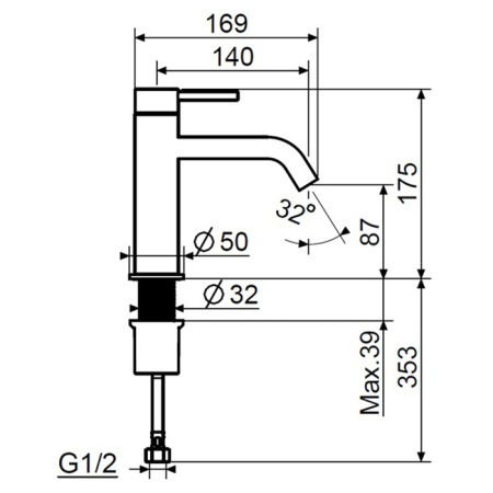 Plumberia Selection IXO Смеситель для раковины без д/к, графит 