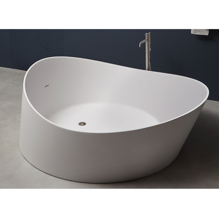 ANTONIO LUPI DUNE Ванна отдельностоящая 1720х1680х645 мм., с нажимным донным клапаном, сифоном и гибким шлангом, Cristalplant, цвет белый 