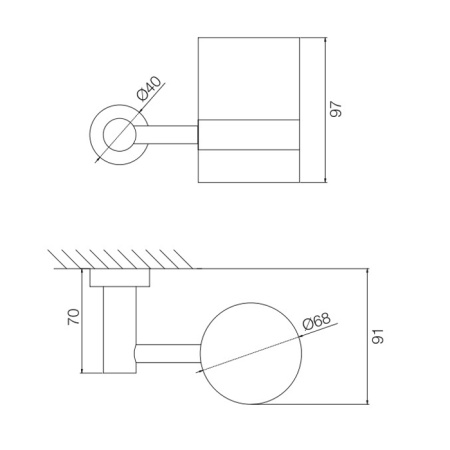 FIMA|Carlo Frattini Rotola Стакан стеклянный с держателем, подвесной, цвет хром 