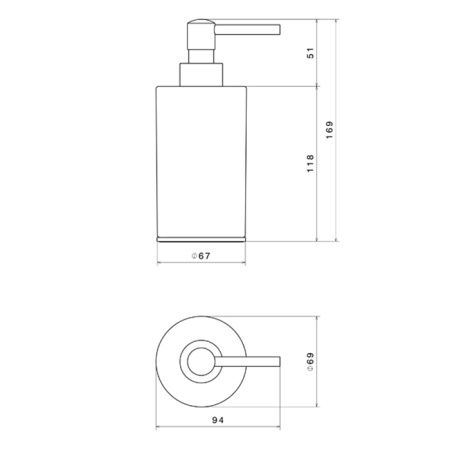 Newform X-Way Дозатор отдельно стоящий для мыла, черная керамика, цвет: PVD brushed gun metal 