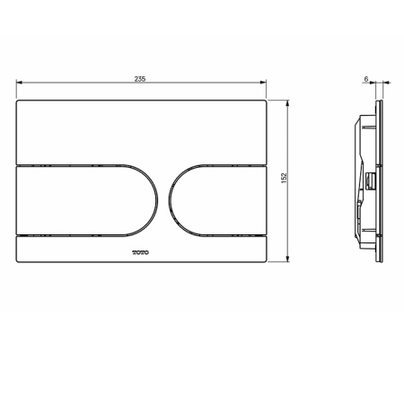 TOTO Neorest Клавиша смыва 235×6×152 мм для модуля WH182EAT, цвет белый матовый (со склада продаем с унитазом NEOREST CW927/CW928) 