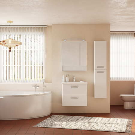 Roca THE GAP ORIGINAL Тумба подвесная 677x412x600 мм. для раковины 700 мм, с 2 ящиками, белый матовый (ZRU9302733) 