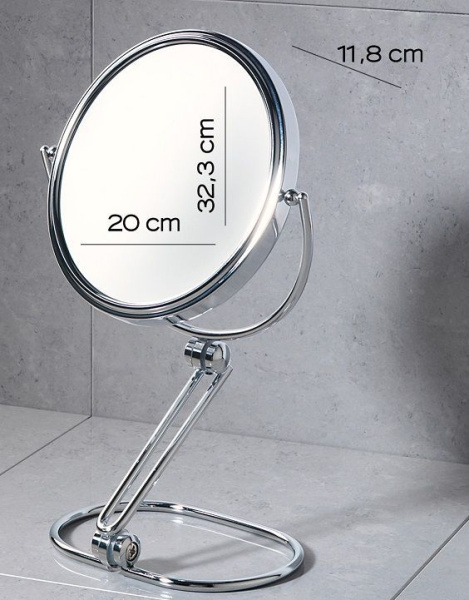Gedy, настольное 2-х стороннее косметическое зеркало (5x), цвет хром 