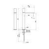 Fantini Milano Смеситель для раковины, 1 отв., без донного клапана, излив 170мм, h=280мм, цвет: Matt Gun Metal PVD 