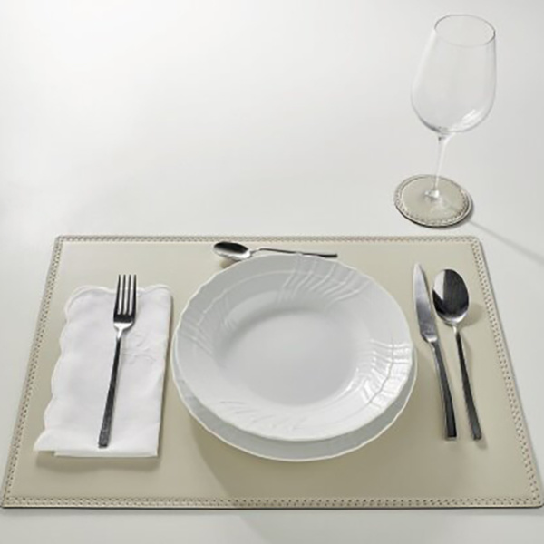 3SC Meridien Коврик настольный из гладкой кожи 50хh0,5х35 см, цвет Avorio 