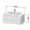 Duravit Happy D.2 Plus Раковина  600х400мм, без перелива,с выпуском с керамической крышкой цвет Anthracite matt 