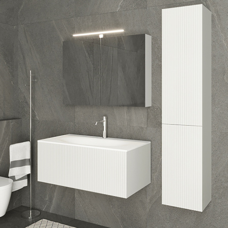 TW Shape комплект мебели, база с раковиной Kerasan 547001*1, 102х52см, с 1-м выдвиж. ящиком с механизмом push to open, цвет: белый матовый RAL9003 