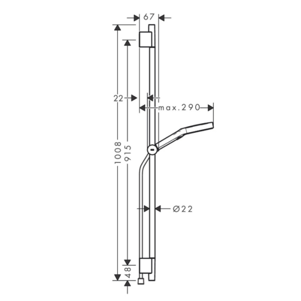 HG Rainfinity Душевой набор 130 3jet со штангой S Puro 90 см, держателем-слайдером и текстильным шлангом Designflex 160 см, шлиф. бронза 