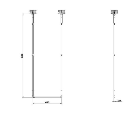 Gessi Goccia Полотенцедержатель потолочный 45см h=160см, цвет: хром 